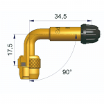 RIGID BENT BRASS VALVE EXTENSION 90&deg;