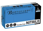 BODYGUARDS BLUE NITRILE POWDER FREE GLOVES LARGE