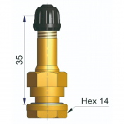 TRUCK AND BUS BRASS VALVE STRAIGHT 35MM 9.7 RIM HOLE