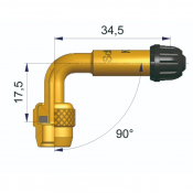 RIGID BENT BRASS VALVE EXTENSION 90°