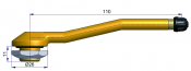 SCHRADER DROP CENTRE 16MM BRASS VALVE 110MM DOUBLE BEND